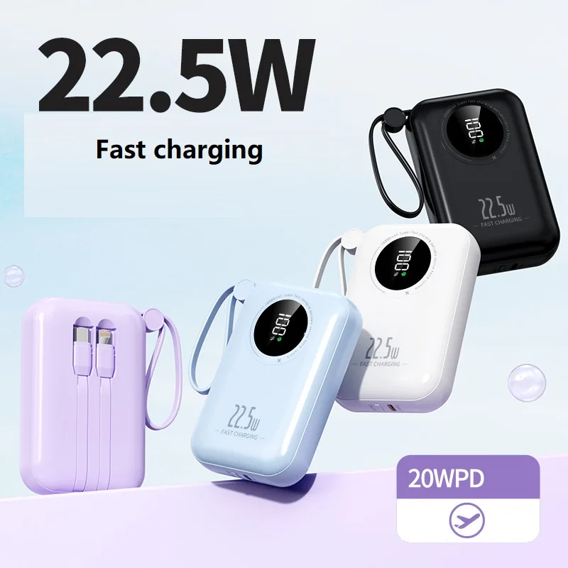 

Portable Powerbank 66W PD20W Fast Charge Mobile Phone Charging Power Bank 10000mAh Gift Charger