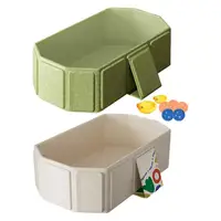 Foldable Baby Bathtub Large Toddler Bathtub Foldable Baby Tub Includes 2 Ducks 5 Balls Shower Basin Bathroom Pool for Kids 0-8