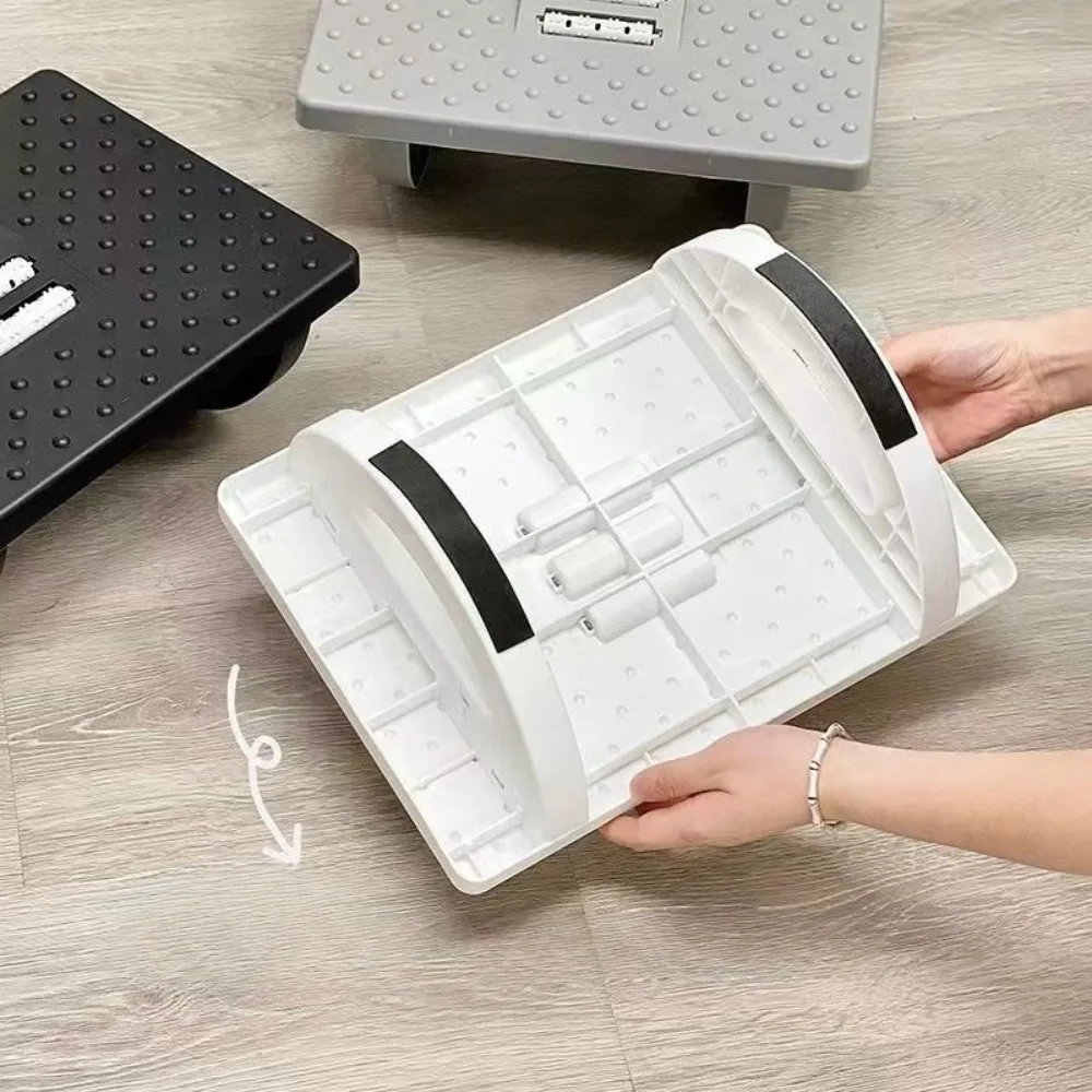 Home/Office Footrest Under Desk Foot Stool Anti-Crossed Legs Semi-Circular Rocking Anti-Slip Massage Roller Footrest