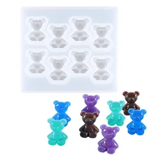 

1set Little Bear Modeling Drop Gum Mold Epoxy DIY Pendant Jewelry Pendant Ornaments Fudge Cake Decoration Bear Silicone Mold New