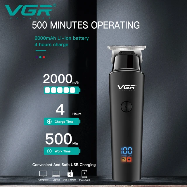 VGR Hair Cutting Machine Professional Hair Clipper Barber Cordless Electric Hair Trimmer Men USB Rechargeable LED Display V-937 3
