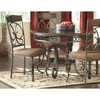 Signature Design by Ashley Glambrey Old World 45" Round Glass Top Dining Table, Brown 5