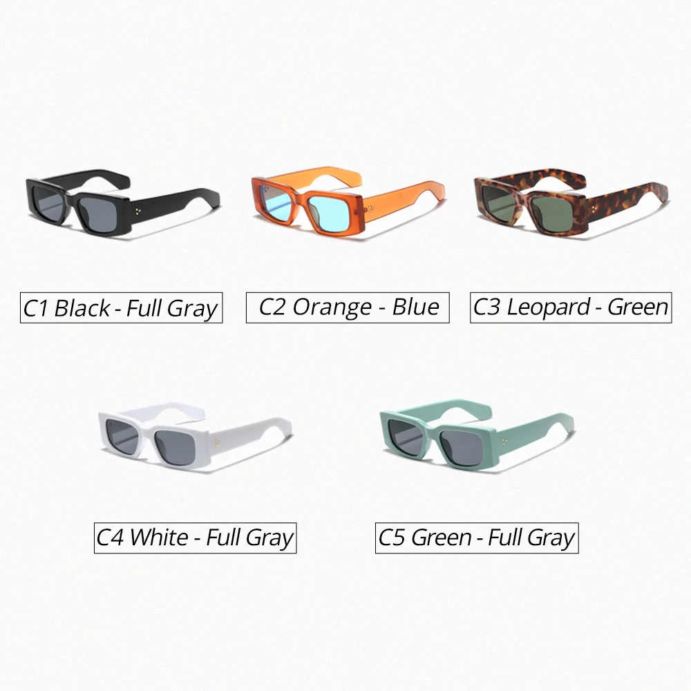 Ralferty Vintage y2k rectangular Sunglasses Women Designer 2025 UV Protection Sun Glasses For Women Men White Green Outdoor 4