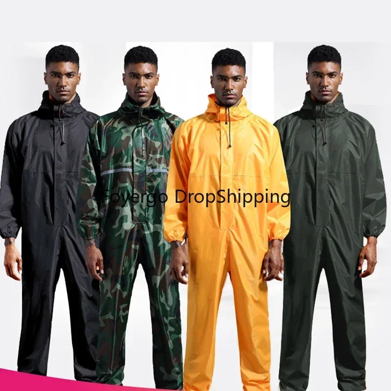 Cycling Waterproof Motorcycle Raincoat Jumpsuit Biker Men's Raincoat Poncho Suit