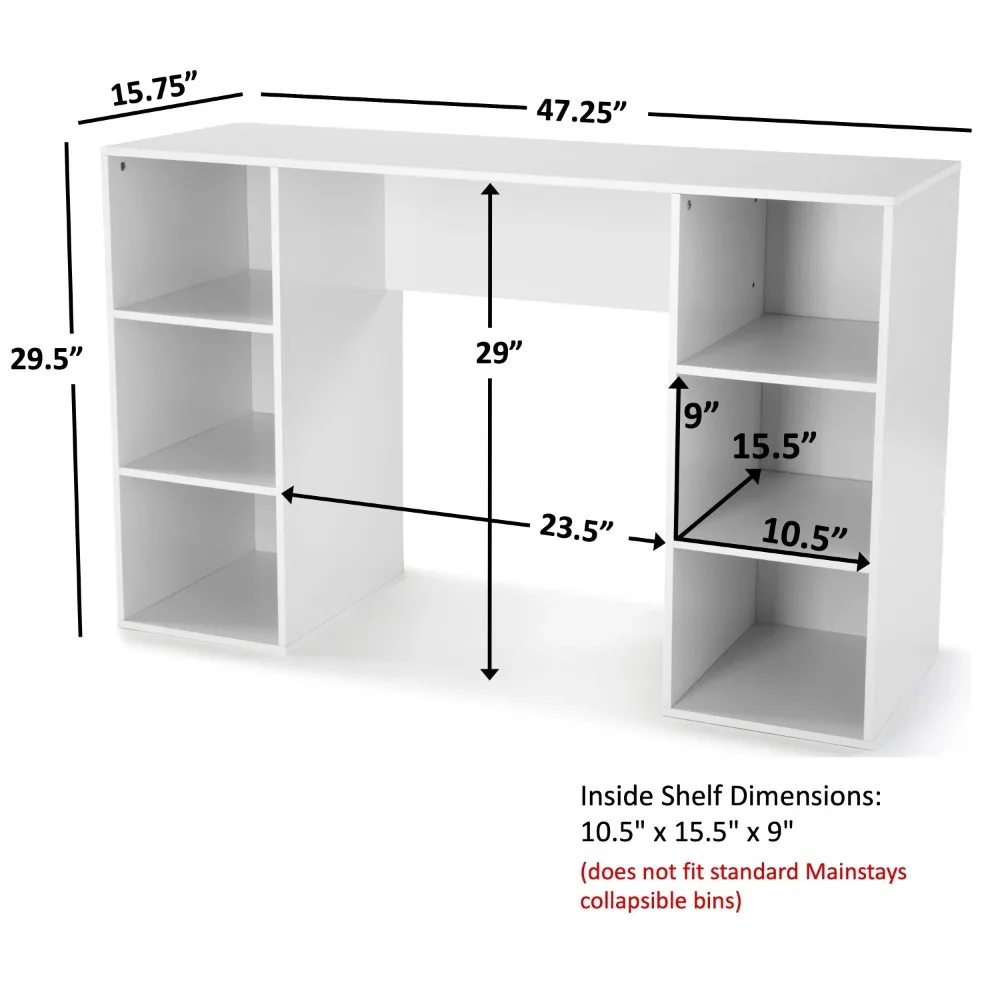 Description Picture 6 of item2023 New Mainstays 6-Cube Storage Computer Desk, White