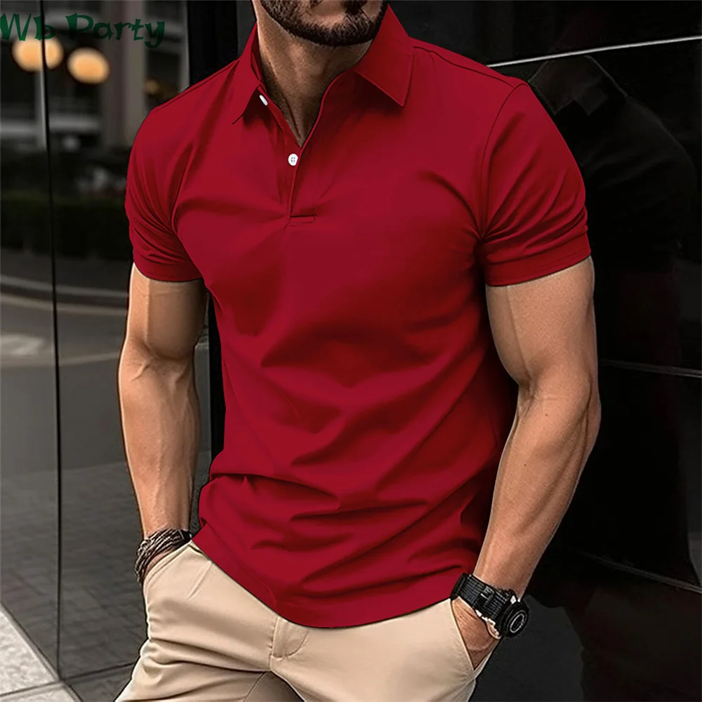 Fashion Men's Polo Shirt Simple Print T shirt Men Lapel Short Sleeve T-shirt Harajuku Street Shirts for Men New in Tops & Tees 6