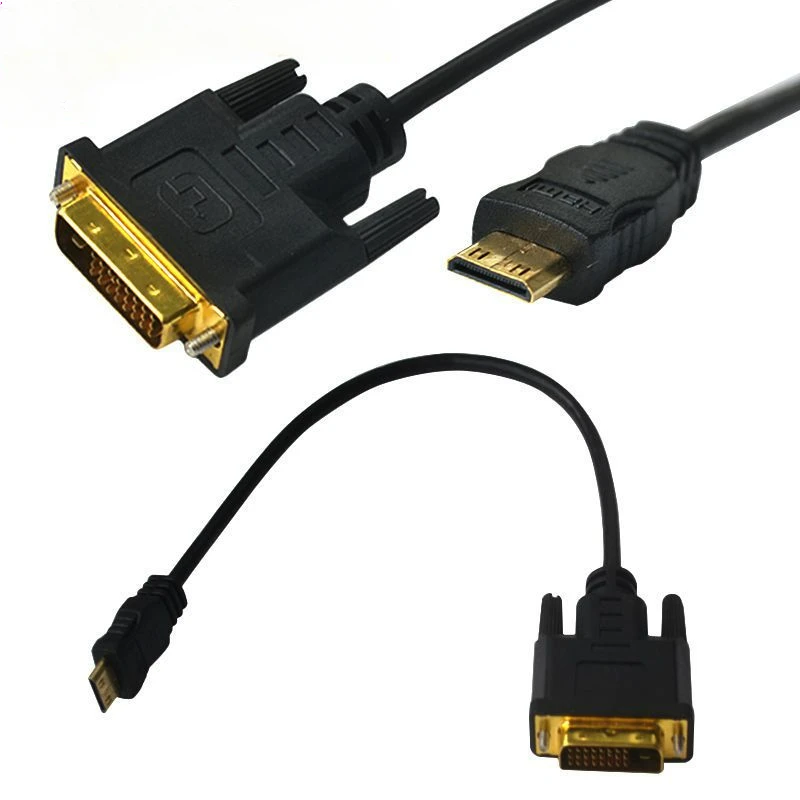 HDMI to DVI Converter HDMI Compatible Converter HDMI to DVI Cable Mini HDMI Compatible To DVI 24+1 Public Connection Mini HDMI Compatible To DVI High-Definition Connection Cable 0.3 Meters