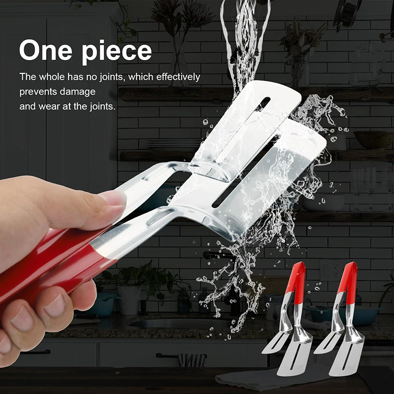 Stainless Steel Steak Clip Pancake Barbecue Spatula Clip BBQ Tongs Frying Fish Spatula Bread Household Kitchen Tool