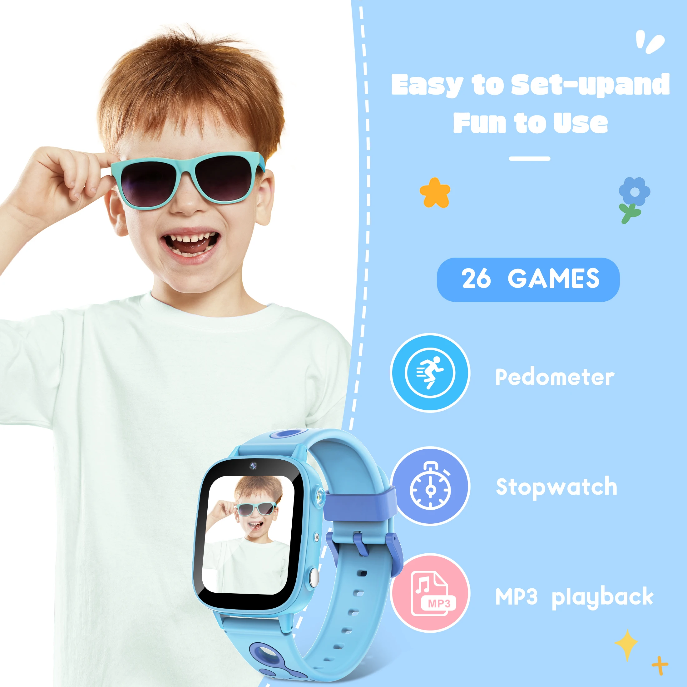 2025 New Kids Toy Game Watch HD Touch Screen Camera 26 Games Sleep Monitoring Alarm Clock Calculator Birthday Gift Boy Girl 3