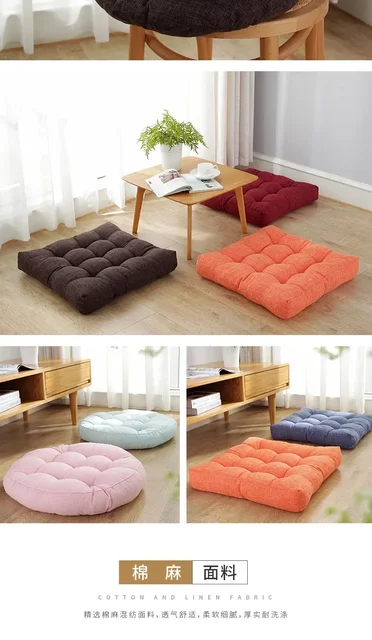 Cuscino Meditazione Tibetano Septpenta - Rotondo In Lino Per Yoga E Zen 40x6cm - Foto 10