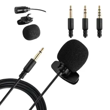 Nuovo microfono a condensatore con clip da 1,5 metri, mini microfono portatile cablato da 3,5 mm per telefono e PC portatile.