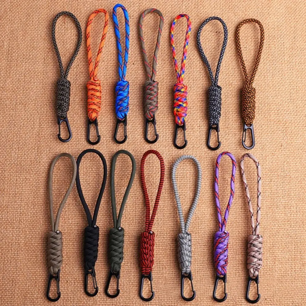 1PC Paracord Keychain Lanyard Buckle High Strength Cord Self-Defense Emergency Survival Backpack Key Ring Neck Hanging Rope