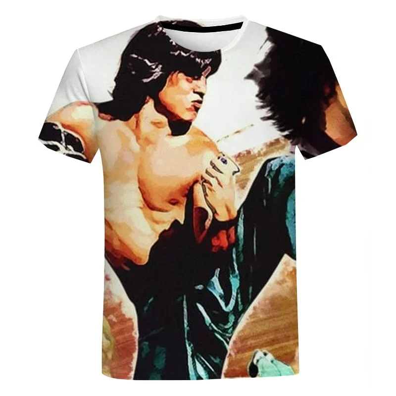 

Jackie Chan Printed Men Short Sleeve T-Shirt 3D Print T-Shirts Kung Fu Star Printed Oversized Streetwear Haikyuu Graphic T-shirt