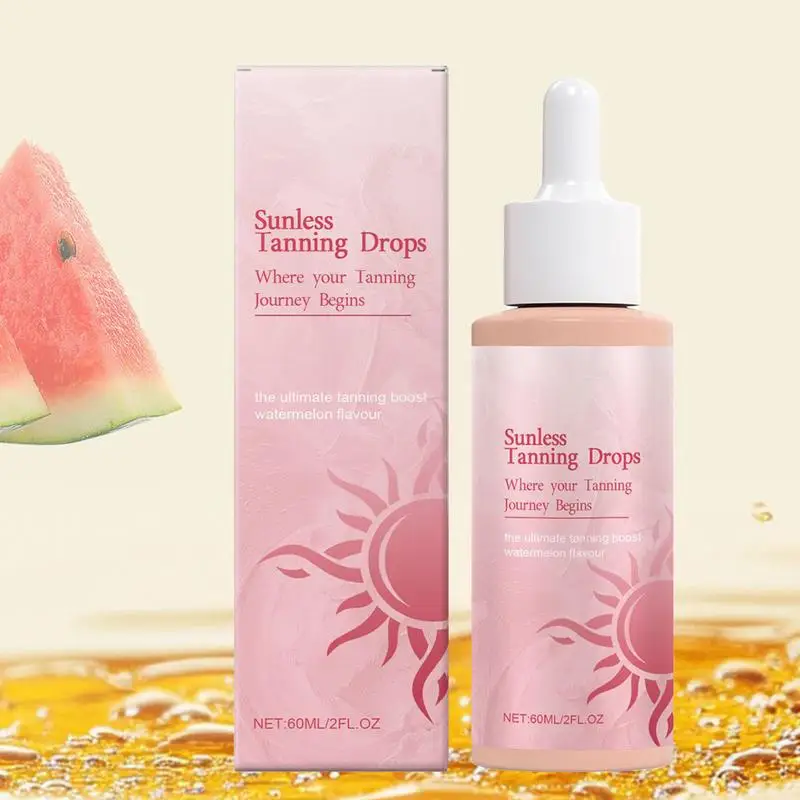 Self Tanning Drops Enhance Skin Melanins Liquid Bronzer Natural Tanner For Face Body Preventing Sunburn Sunless Tanning Product