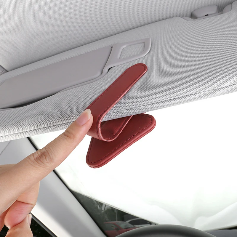 Universal Sun Visor Clip Sunglasses Holder Car Glasses Holder Microsoft Leather Eyeglasses Hanger Ticket Clip glasses Mount sunglasses holder glasses holder eyeglass holder eyeglasses storage holder sunglasses clip eyeglass hanger clip window clip mount