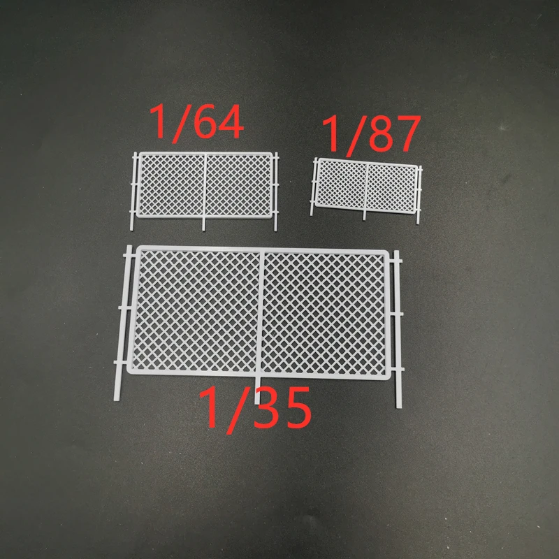 Mini Scale 1/35 1/64 1/87  Diy Sand Table Scene Fence Rails Model ABS Isolation Net For Railway Landscape Layout Diorama Kits 2