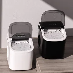 Ice Maker Outdoor 15KG Home Small Dormitory Student Intelligent Mini Full-Automatic Low-Power Ice Maker Household White And blac