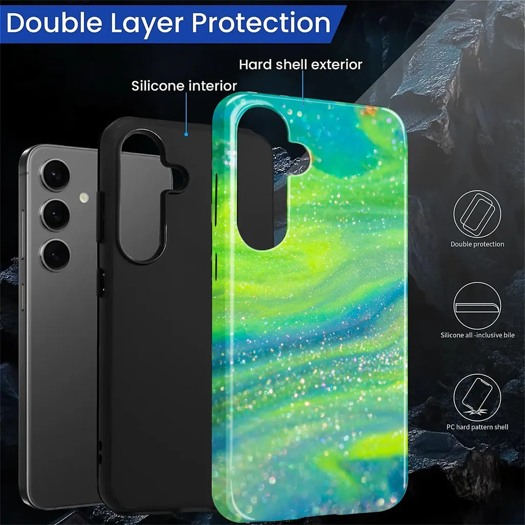 Fluorescent Green Shockproof Dual Layer Phone Case
