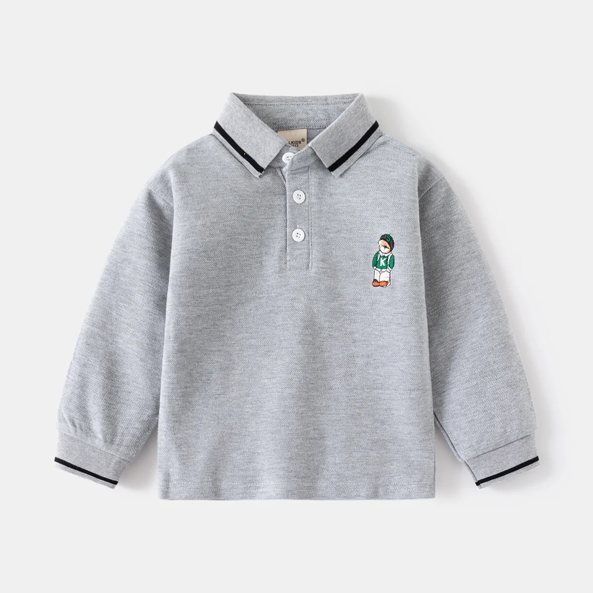 الأولاد قمصان بولو طويلة الأكمام 100 القطن ربيع ال...