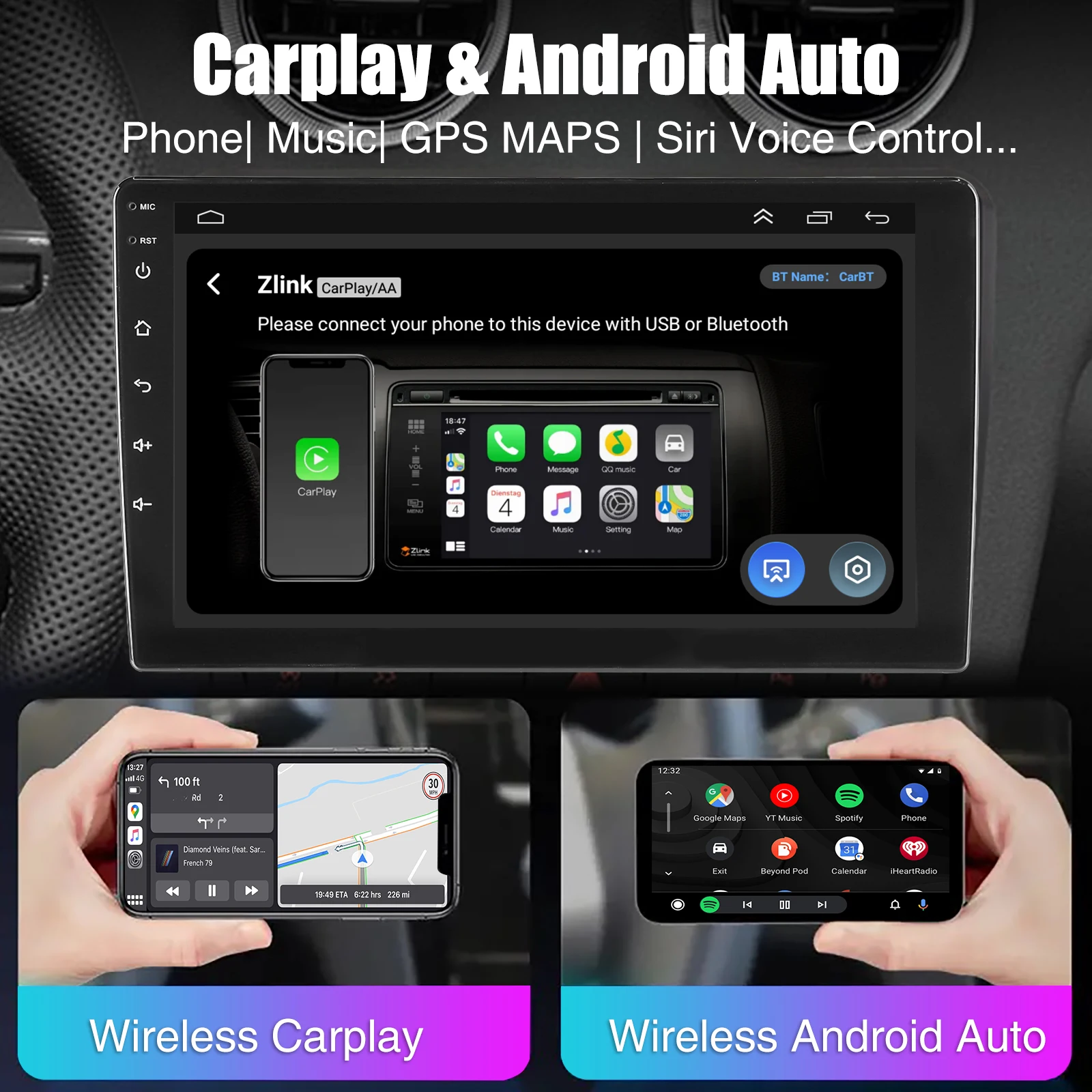Für Honda CRV 2007-2011 9 Zoll Touchscreen Android14 1280x720 Auto Stereo CarPlay GPS Sat Nav BT 4 + 64G MP3 – Detail 11