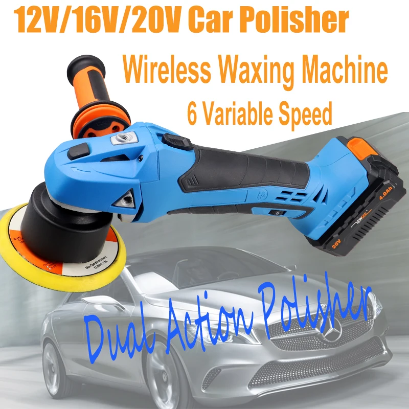 Шлифовальный станок NEWONE 12 В/16 В/20 в, двухсторонний орбитальный полировщик DA, инструмент для полировки автомобиля, 6-Скоростной шлифовальный станок для полировки воском