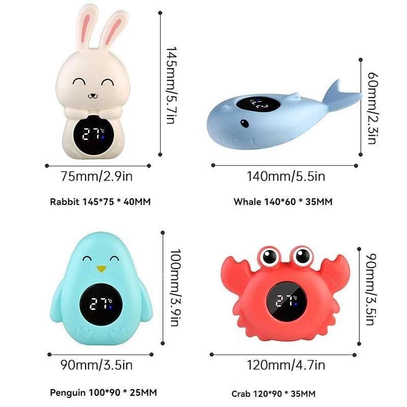Water Thermometer 1 PCS Baby Cartoon Animal Shape Bath Temperature Measurement Household Electronic Thermometer