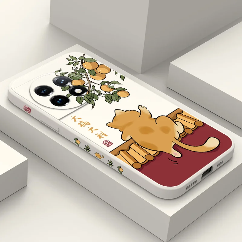 Adorable Animated Cat Liquid Silicone Phone Case