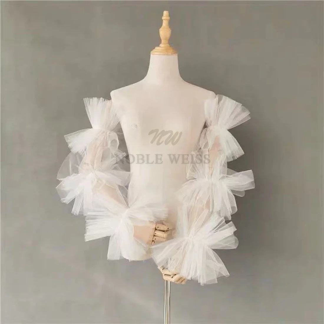 Tulle Bridal Gloves Fingerless Wedding Dress Accessories Customized