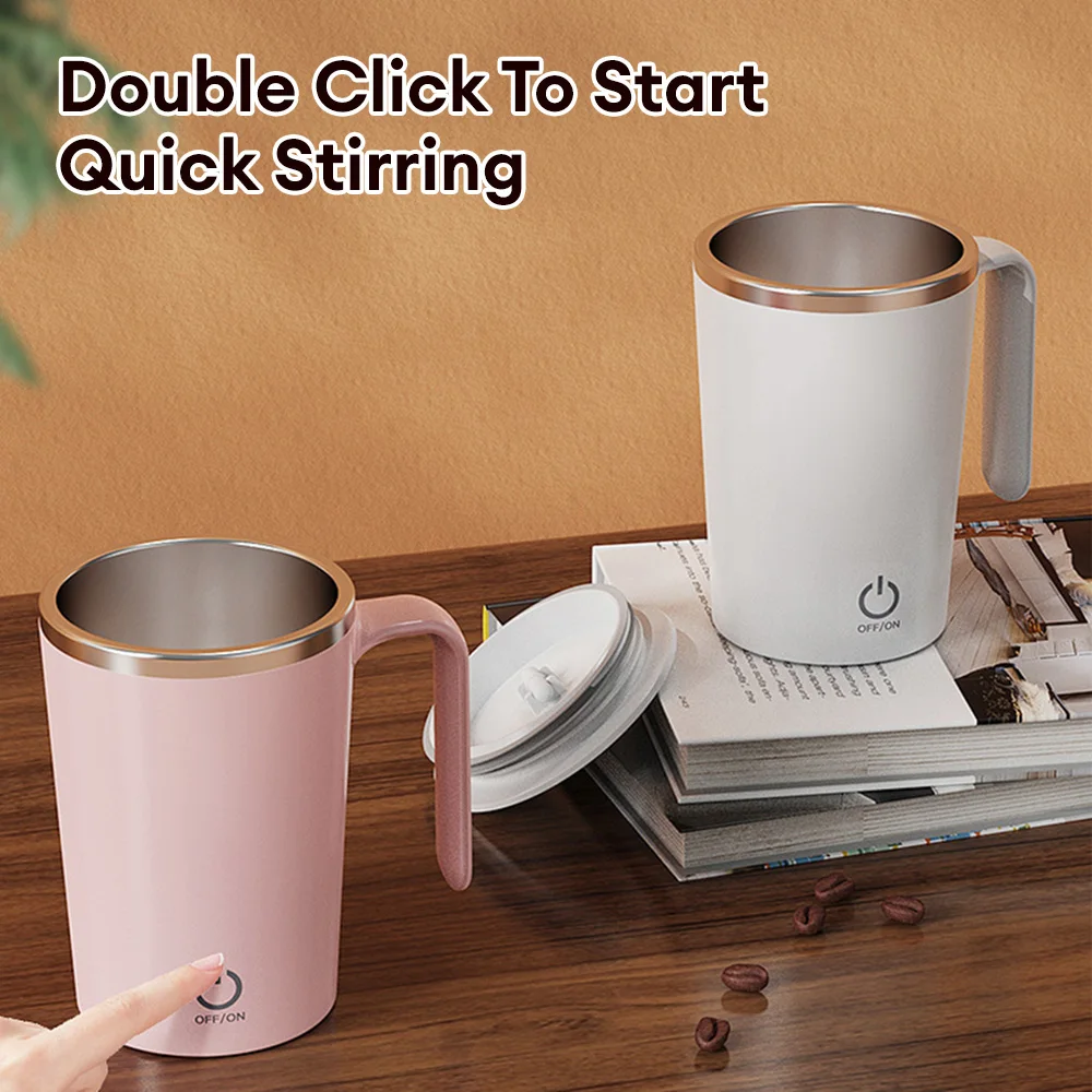 New Automatic Stirring Magnetic Mug Creative Stainless Steel Electric Mixing Cup Portable Coffee Mug Mixing Cup Water Bottle