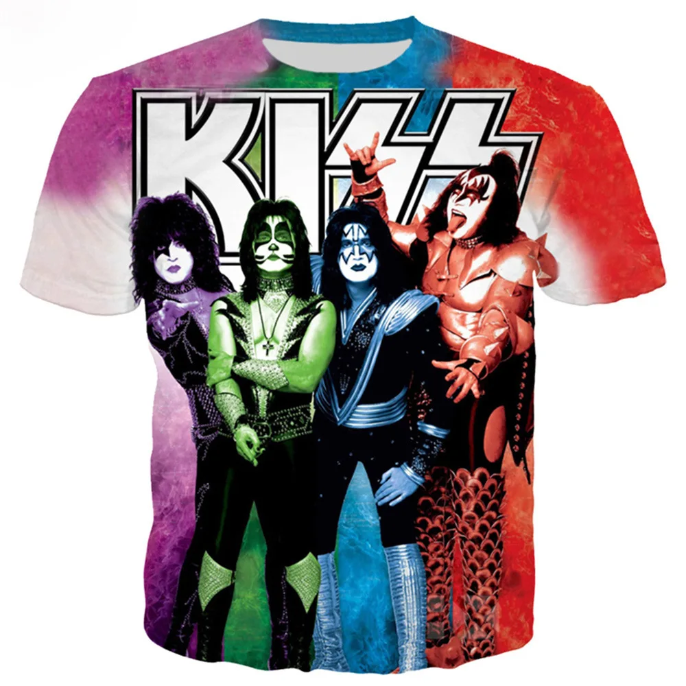Kiss Band 3D Print Short Sleeve T Shirt