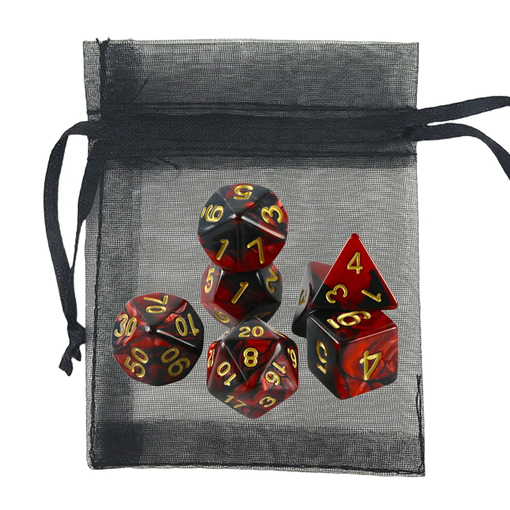 7pcs DND Polyhedral Dice Double-color Dice with A Bag for Board Game DND RPG Role Playing Game Accessories S3c9423e476404677a08445dcc9e62a1eG
