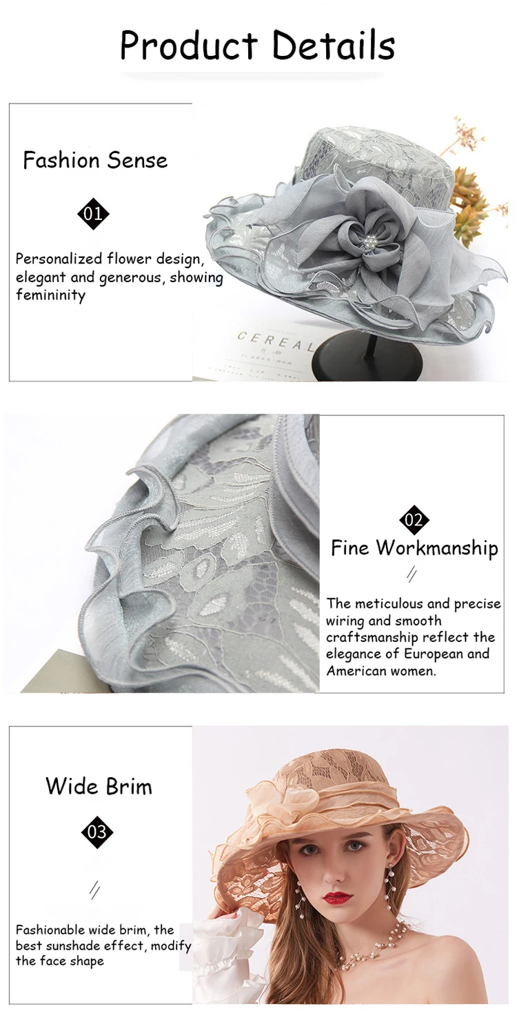 Sexy Floral Crown British Vintage Style Organza Fascinator Sun Hats Church Hats 5 S3c942638aeb649c7bdb50dbbde4c3a6fv