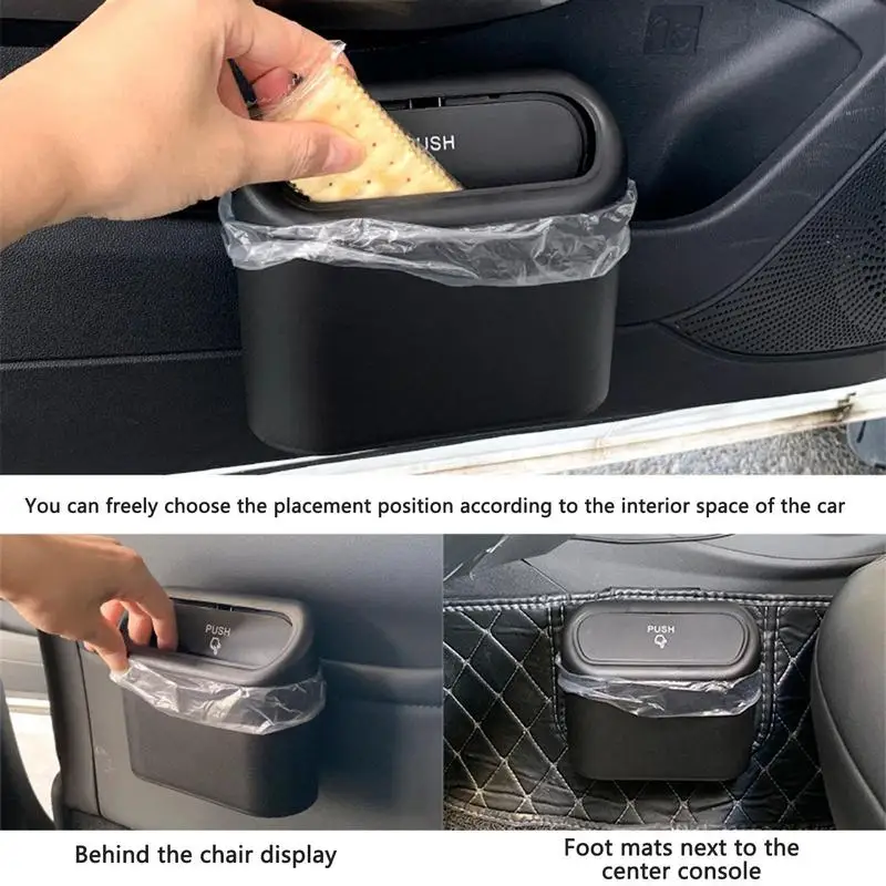 

Car Garbage Can Hanging Mini Car Trash Can Vehicle Garbage Dust Case Storage Box Universal Organizer Car Trash Can Storage Box