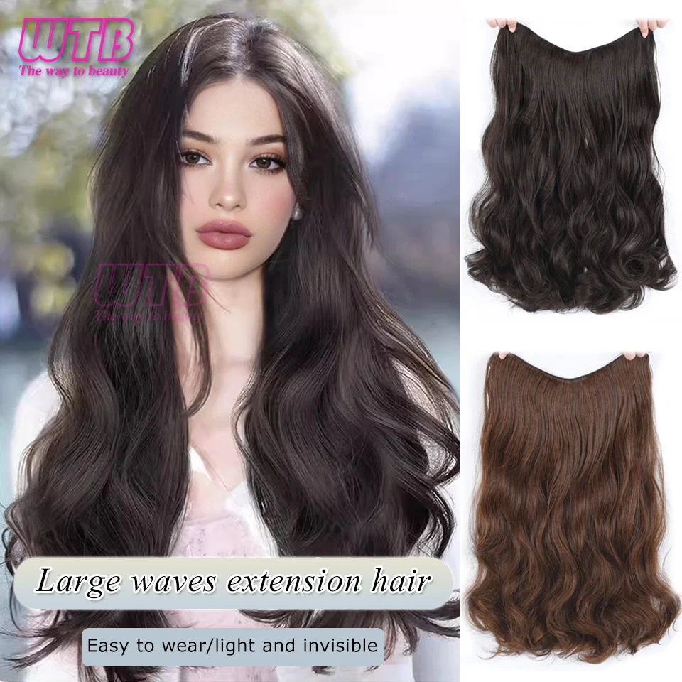 

WTB Wig Piece Female One Piece Invisible And Traceless Curly Hair Piece Increase Hair Volume Long Curly Hair Extension Piece