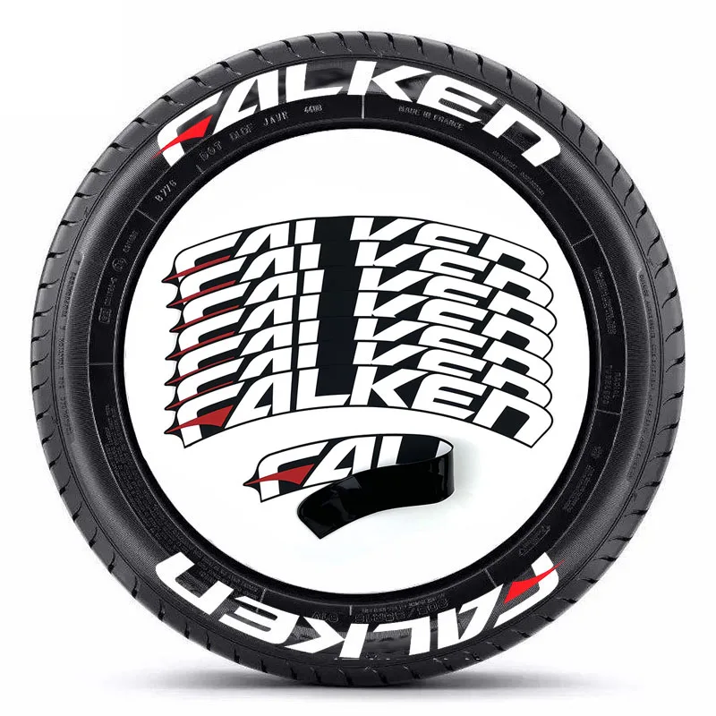 3D 타이어 편지 스티커 자동차 타이어 스티커 FALKEN 편지 용 레터링 휠 맞춤형 범용 방수 및 확고한 스티커