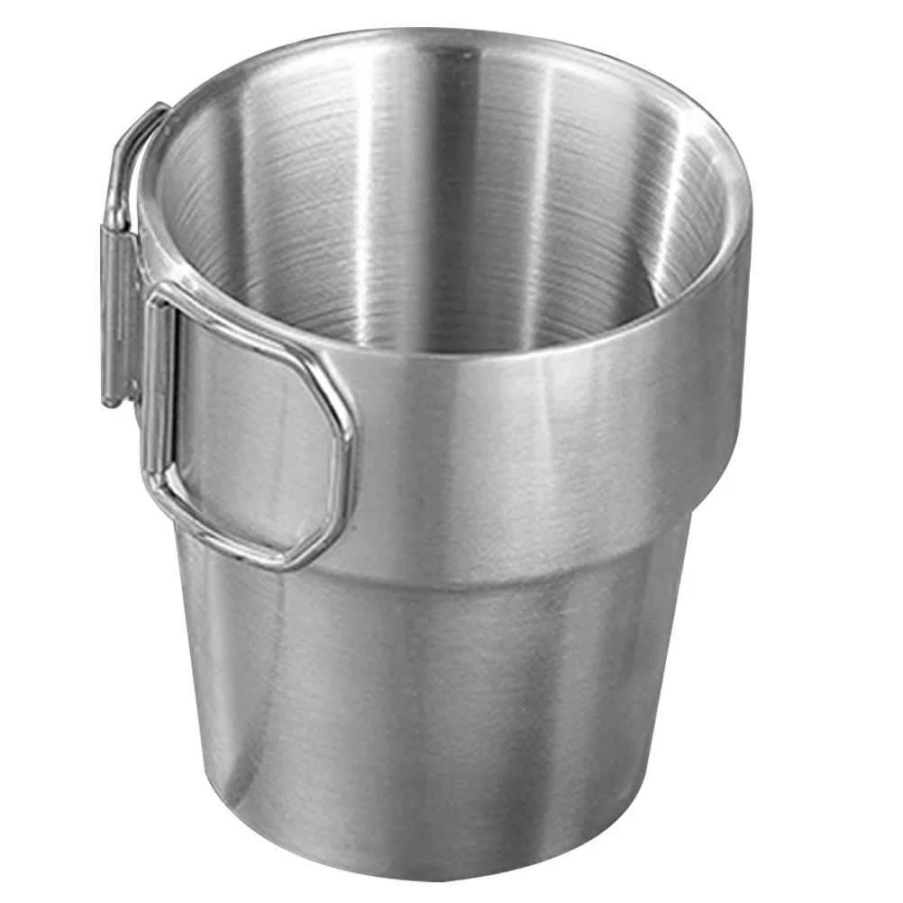 

Outdoor Camping Cup Collapsible Coffee Mug Water Bottles Folding Stainless Steel Portable Tea Cups with Handle