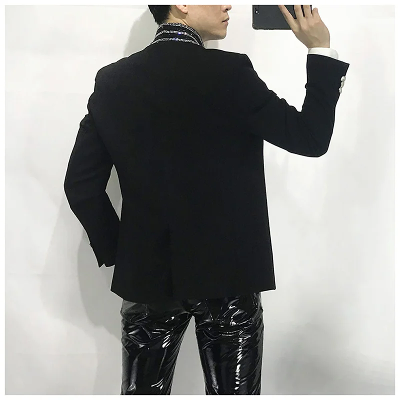 blazer suit Men Jacket Heavy Industry Luxury Banquet Jacket Blazer Masculino Lightning Rhinestone Jacket Club Party Blazer Men Stage Suit casual blazer for men