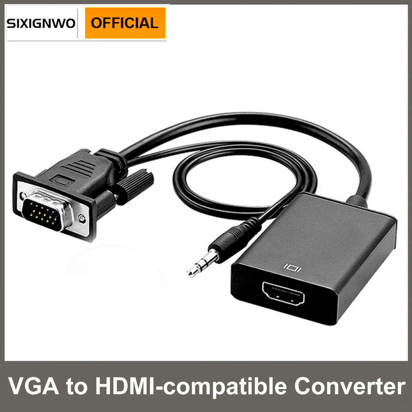 

SIXIGNWO 1080P VGA to HDMI-compatible Converter Cable With Audio For PC Laptop to HDTV Projector VGA to HDMI-compatible Adapter