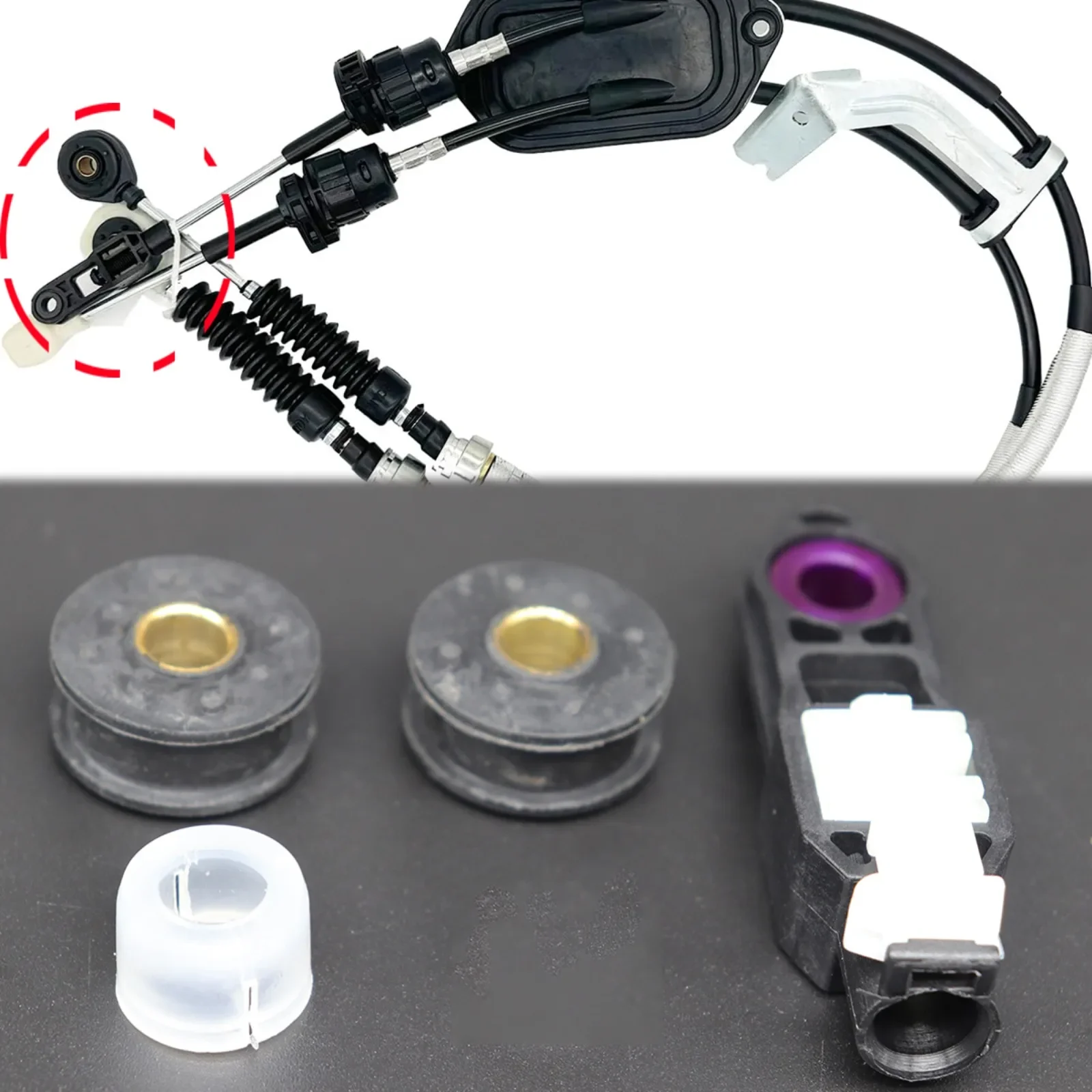 For Toyota Corolla E140/E150 Car Manual Gear Shift Selector Lever Linkage Cable End Rod Connector Shifter Bushing 2009-2013