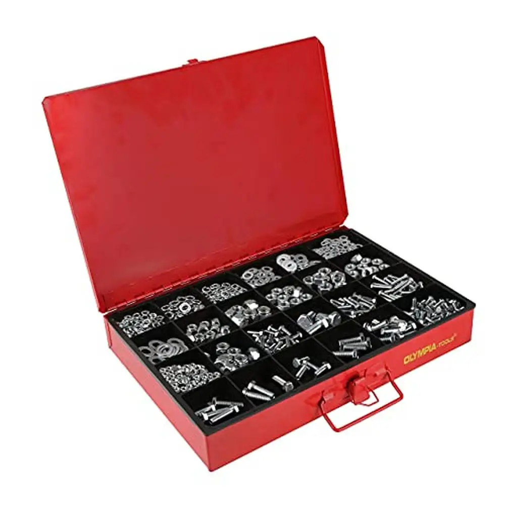 Professional Grade 4-Drawer Steel Hardware Organizer with 2500-Piece Small Hardware Kit Industrial Quality Home Garage Workshop 4