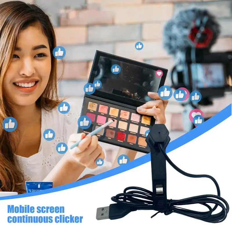 new Auto Phone Clicker With Indicator Black Physical Clicker Phone Equipment Quiet Automatic Tapper For Shopping Gaming Liking