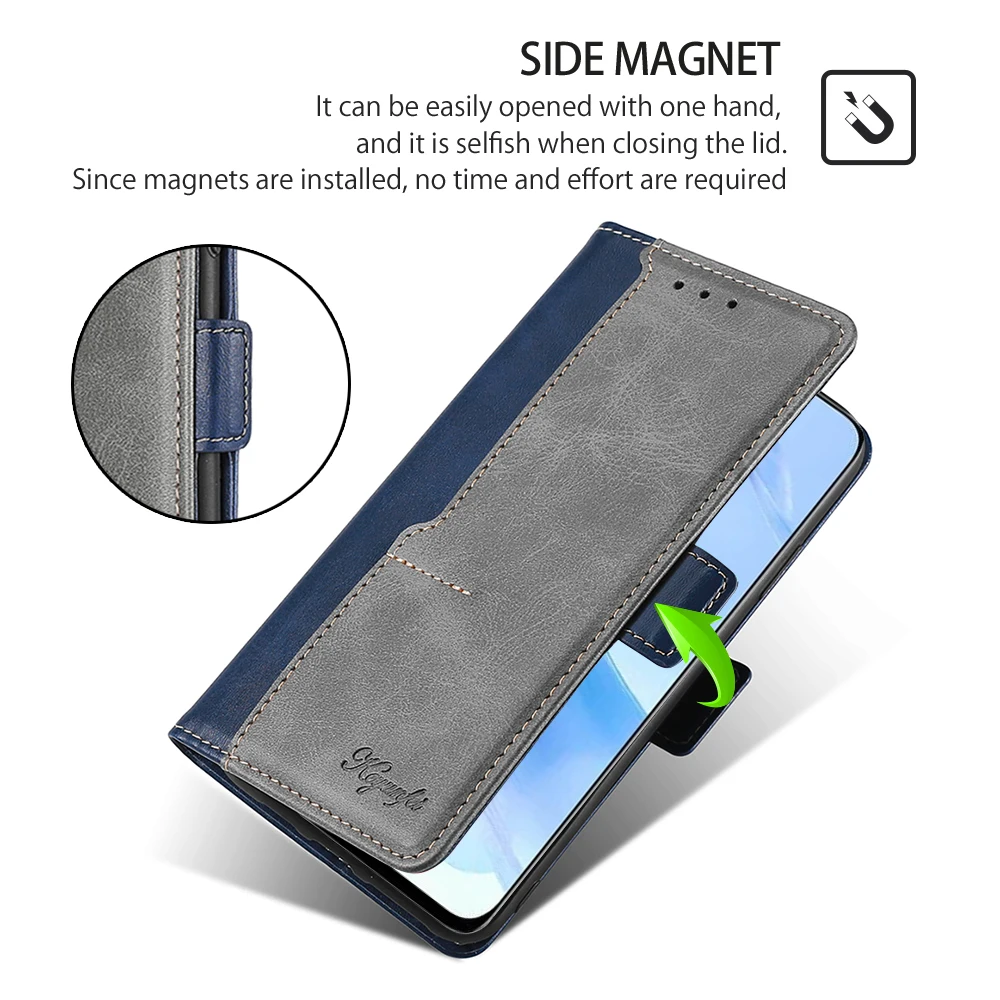 Elegant Leather Wallet Book Case with Magnetic Flip and Card Slots