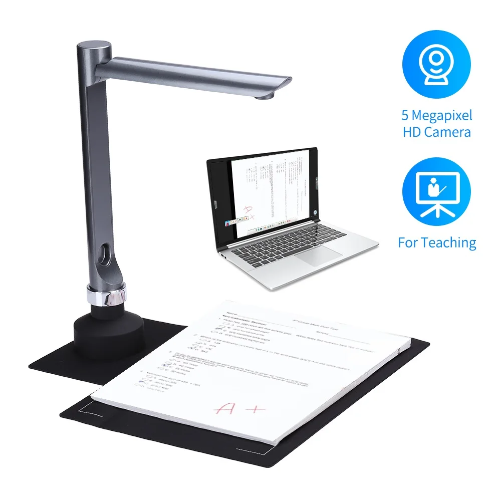 

F60A HD 5MP USB Document Scanner Foldable A4 Size Capture Camera With LED Light Touch Control For Online Teaching Video Recorder