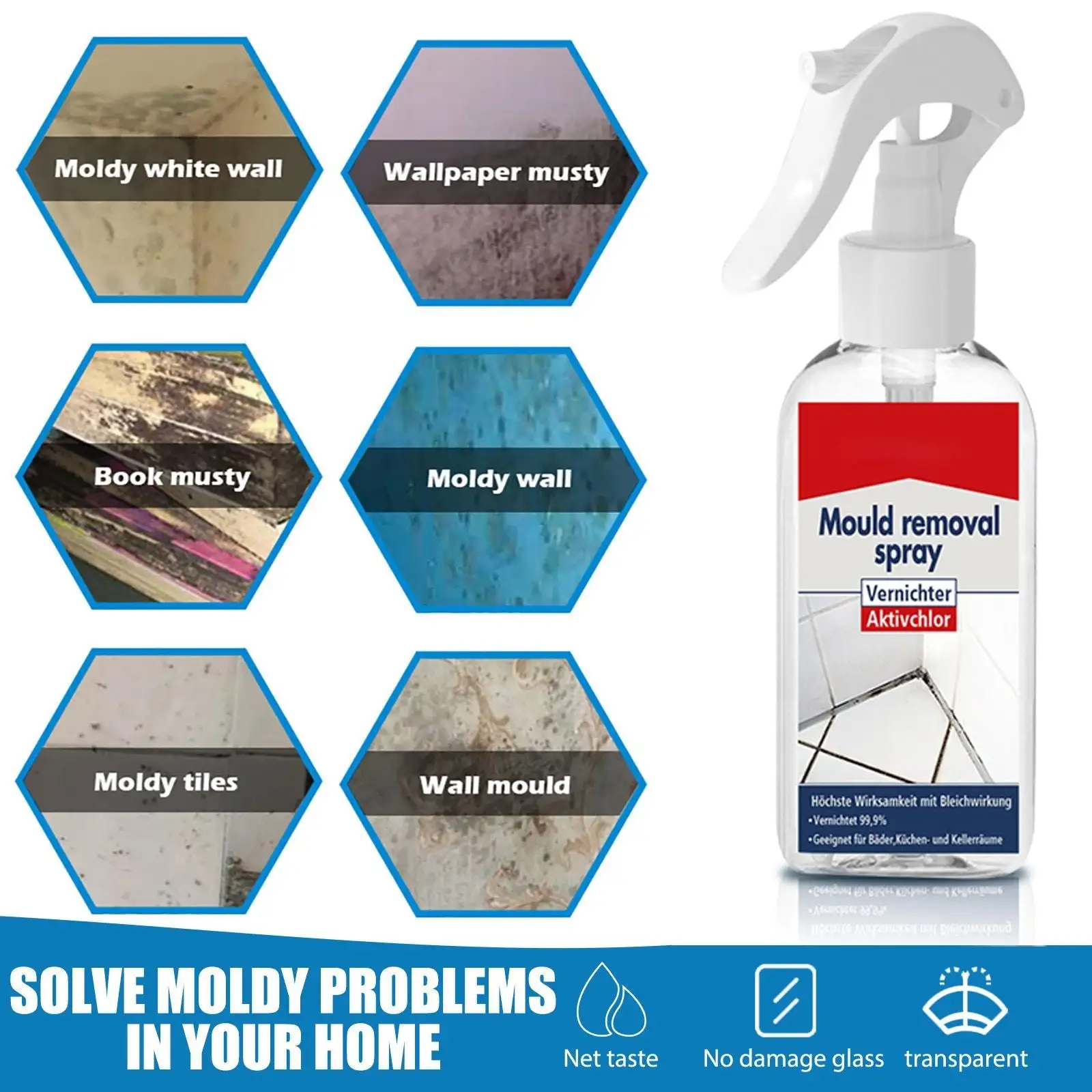 Nettoyant pour moules 750ml - Spray anti-moisissure pour murs