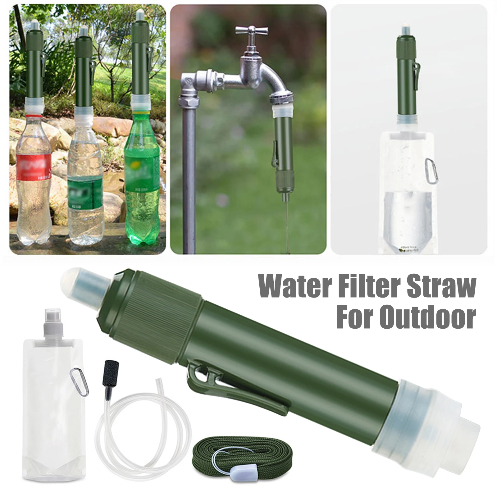 New Outdoor Water Filtration Survival Water Filter Straw Water