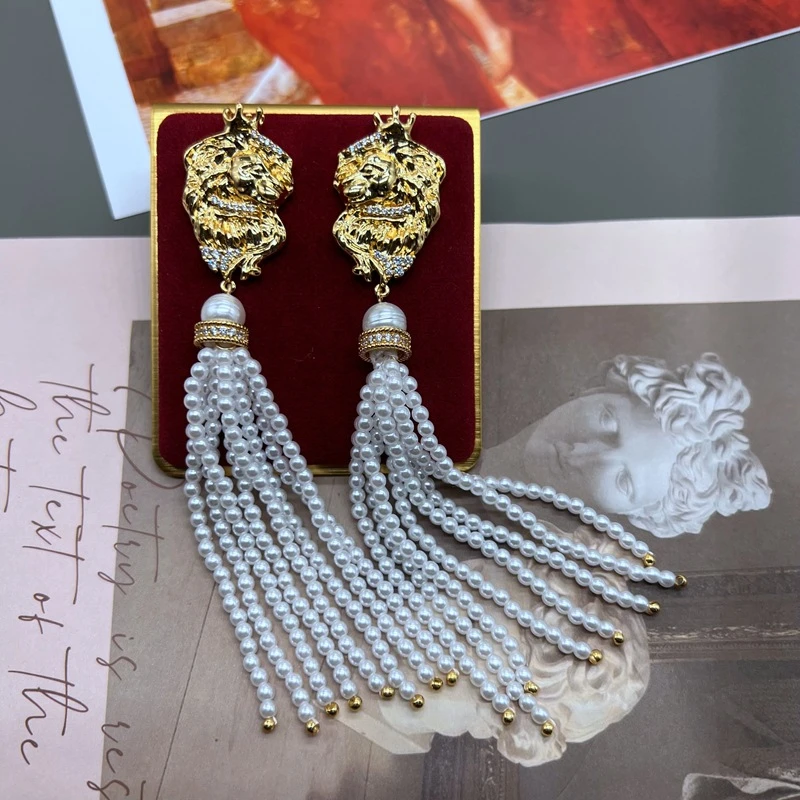 Pendientes de flecos de perlas delicadas Vintage| | - AliExpress