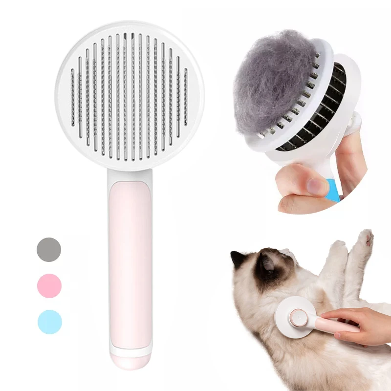 

Pet Cat Brush Dog Comb Hair Removes Pet Hair Comb Self Cleaning Slicker Brush For Cats Dogs Removes Tangled Hair Beauty Products