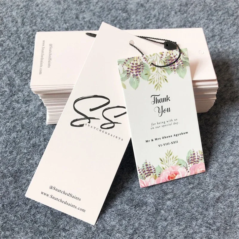 

Customized product 、 custom white foil clothing hang tags swing label hand