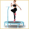 40" Mini Trampoline with Adjustable Handle Bar, 330lbs Foldable Bungee Rebounder for Adults & Kids, Quiet Indoor Exercise