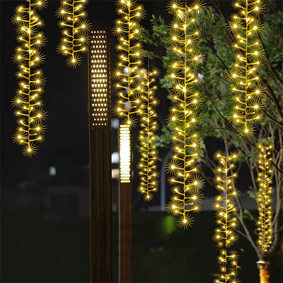 Novità 6 In1 Christmas String Light Outdoor Meteor Shower Rain Light Snow Falling Cascading Icicle Light Per Garden Tree Decor